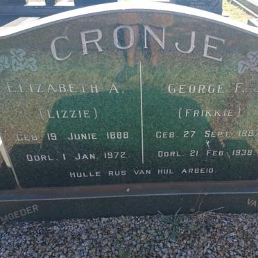 CRONJE George F.J. 1887-1938 &amp; Elizabeth A. 1888-1972