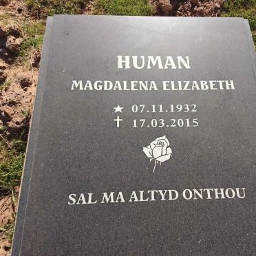 HUMAN Magdalena Elizabeth 1932-2015