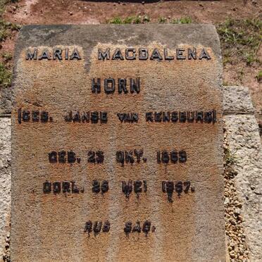 HORN Maria Magdalena nee JANSE VAN RENSBURG 1865-1957