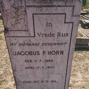 HORN Jacobus P. 1860-1947