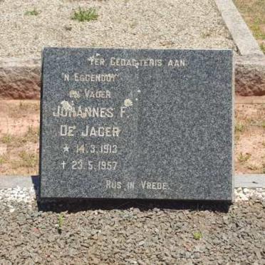 JAGER Johannes F., de 1913-1957