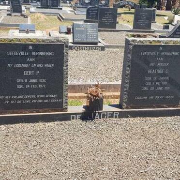JAGER Gert P., de 1892-1972 &amp; Beatrice C. DE JAGER 1901-1981