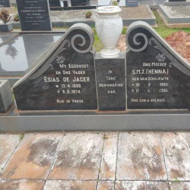 JAGER Esias, de 1898-1974 &amp; S.M.J. VAN SCHALKWYK 1906-1984