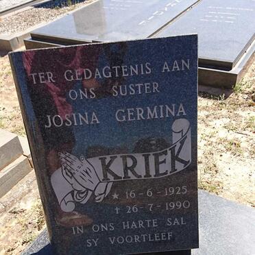 KRIEK Josina Germina 1925-1990