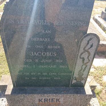 KRIEK Jacobus 1919-1962