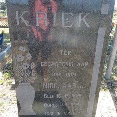 KRIEK Nicolaas J. 1885-1970