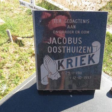 KRIEK Jacobus Oosthuizen 1911-1997