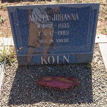 KOEN Aletta Johanna 1905-1989