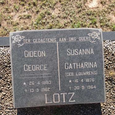 LOTZ Gideon George 1883-1962 &amp; Susanna Catharina LOUWRENS 1876-1964