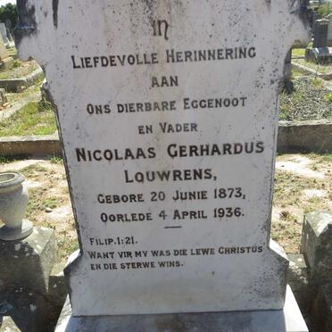 LOUWRENS Nicolaas Gerhardus 1873-1936