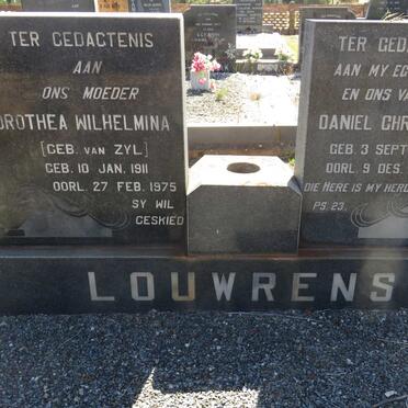 LOUWRENS Daniel Christiaan 1907-1969 &amp; Dorothea Wilhelmina VAN ZYL 1911-1975