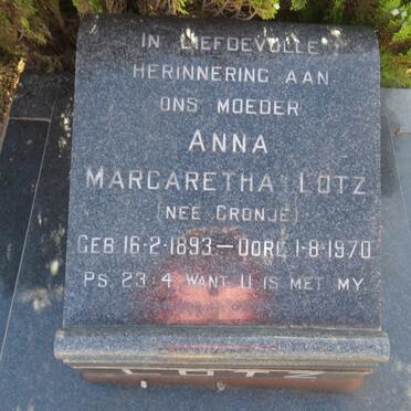 LOTZ Anna Margaretha nee CRONJE 1893-1970