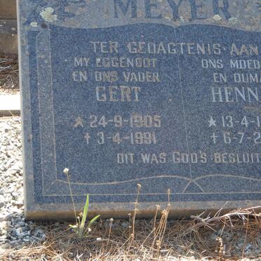 MEYER Gert 1905-1991 &amp; Henna 1919-2001