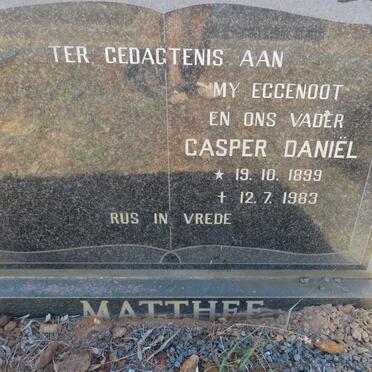 MATTHEE Casper Daniël 1899-1983