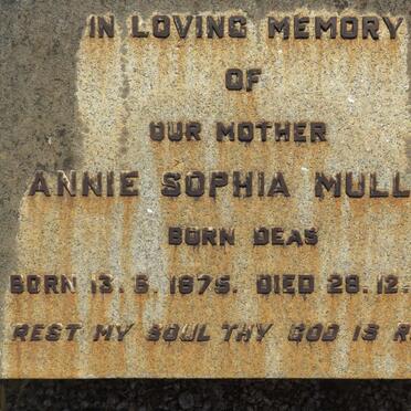 MULLER Annie Sophia nee DEAS 1875-1964