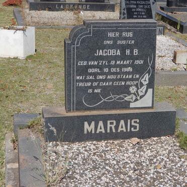 MARAIS Jacoba H.B. nee VAN ZYL 1901-1968