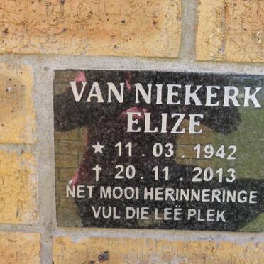 NIEKERK Elize, van 1942-2013