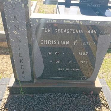 NIEKERK Christian F., van 1895-1979