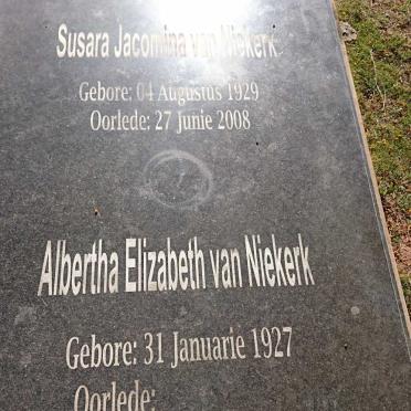 NIEKERK Alberta Elizabeth, van 1927-