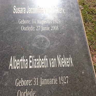 NIEKERK Alberta Elizabeth, van 1927-