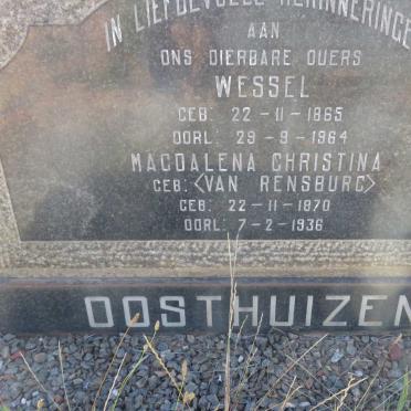 OOSTHUIZEN Wessel 1865-1964 &amp; Magdalena Christina VAN RENSBURG 1870-1936