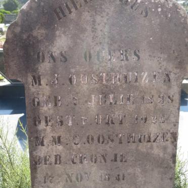 OOSTHUIZEN M.J. 1835-1920 &amp; M.M. CRONJE 1841-1918