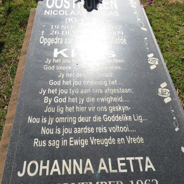 OOSTHUIZEN Nicolaas Tobias 1957-2009 &amp; Johanna Aletta 1962-