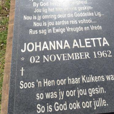 OOSTHUIZEN Nicolaas Tobias 1957-2009 &amp; Johanna Aletta 1962