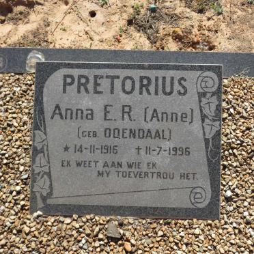 PRETORIUS Anna E.R. nee ODENDAAL 1916-1996
