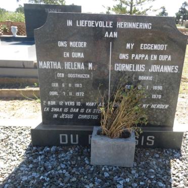PLESSIS Cornelius Johannes, du 1890-1970 &amp; Martha Helena M. OOSTHUIZEN 1913-1972
