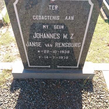 RENSBURG Johannes W.Z., Janse van 1938-1975