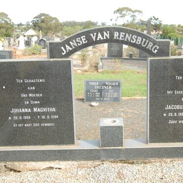 RENSBURG Jacobus Hendricus, Janse van 1909-1977 &amp; Johanna Magritha 1904-1994