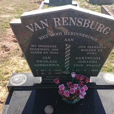 RENSBURG Jan Nicolaas Gerhardus, van 1943-2002 &amp; Gertruida Johanna SWART 1945-
