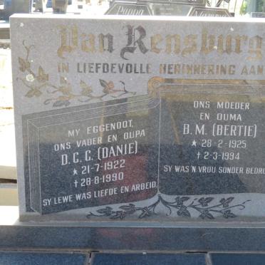 RENSBURG D.C.C., van 1922-1990 &amp; B.M. 1925-1994