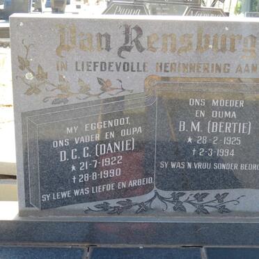 RENSBURG D.C.C., van 1922-1990 &amp; B.M. 1925-1994