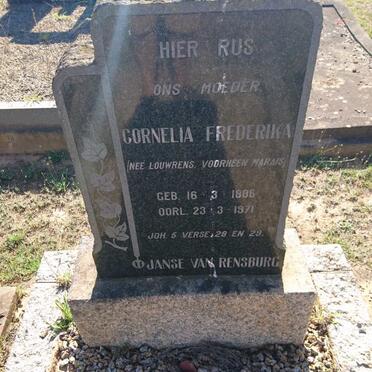 RENSBURG Cornelia Frederika, Janse van formerly MARAIS nee LOUWRENS 1886-1971