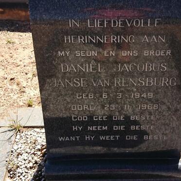 RENSBURG Daniel Jacobus, Janse van 1949-1968