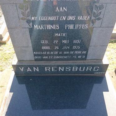 RENSBURG Marthinus Philippus, van 1897-1975