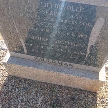 SAUERMAN Salomon 1876-1962 &amp; Hendrika Stoffelina MULLER 1879-1961