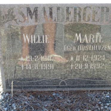SMALBERGER Willie 1907-1991 &amp; Marie OOSTHUIZEN 1924-1992