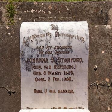 STANFORD Johanna S. nee VAN RENSBURG 1869-1908