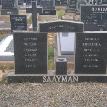 SAAYMAN Willem Jacobus 1897-1957 &amp; Emurensia Hester J. 1892-1972