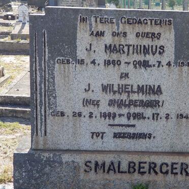 SMALBERGER J. Marthinus 1860-1941 &amp; J. Wilhelmina SMALBERGER 1869-1949