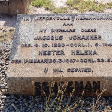 SCHOEMAN Jacobus Johannes 1880-1949 &amp; Hester Helena PIENAAR 1887-1962