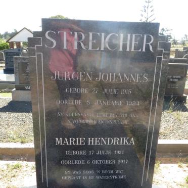 STREICHER Jurgen Johannes 1915-1994 &amp; Marie Hendrika 1931-2017
