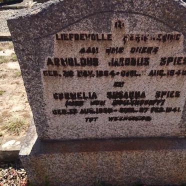 SPIES Arnoldus Jakobus 1864-1940 &amp; Cornelia Susanna VAN MOLLENDORFF 1858-1941