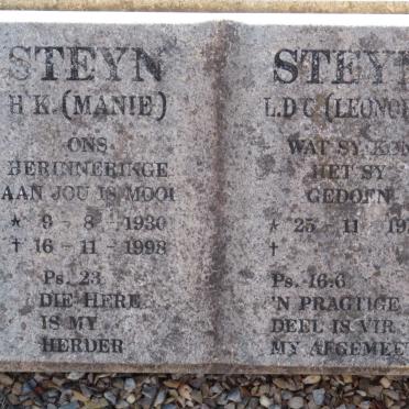STEYN H.K. 1930-1998 &amp; L.D.C. 1938-