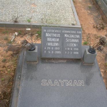 SAAYMAN Mattheus Wilhelm 1913-2005 &amp; Magdalena Susanna 1916-1996