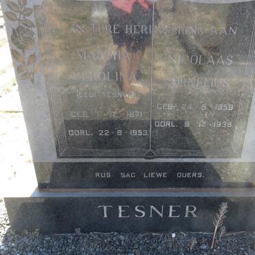 TESNER Nicolaas Cornelius 1859-1936 &amp; Martha Gerolina TESNER 1871-1953