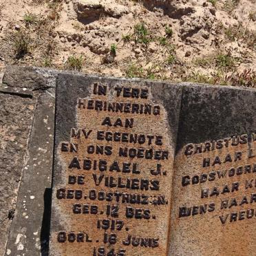 VILLIERS Abigael J., de nee OOSTHUIZEN 1917-1945